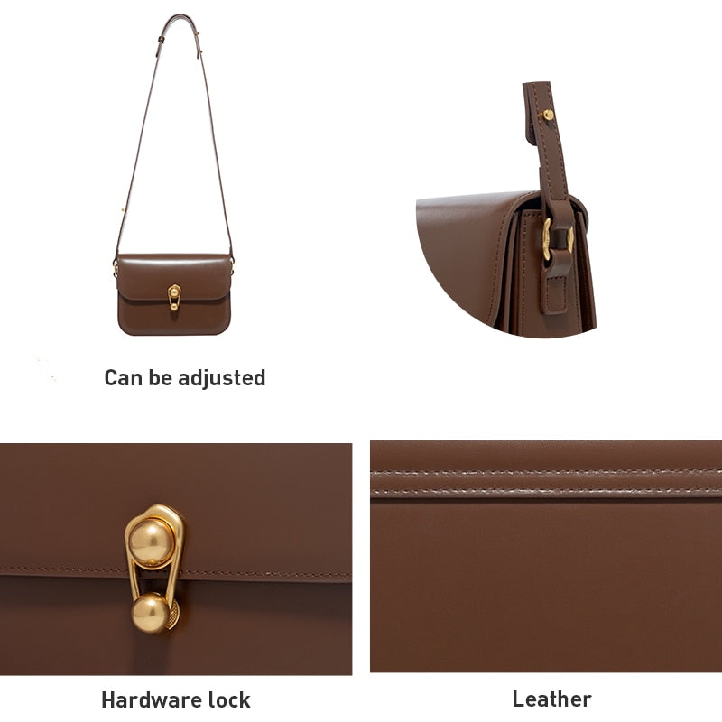 LA FESTIN Women Brand New Fashion Underarm Shoulder Cross-body Small Square Tote Bags Niche Designer Split Leather