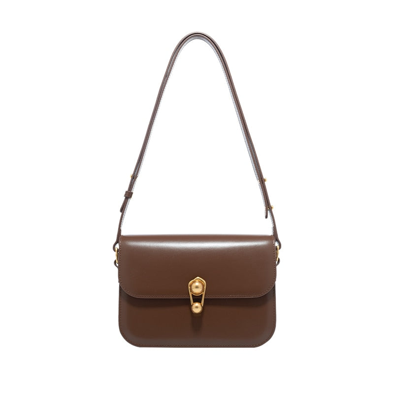 LA FESTIN Women Brand New Fashion Underarm Shoulder Cross-body Small Square Tote Bags Niche Designer Split Leather