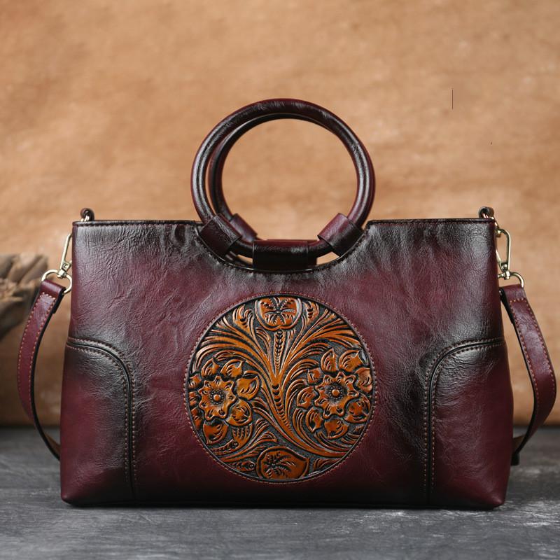 2023 New High Quality Women Handbag Retro Handmade  Shoulder Bag