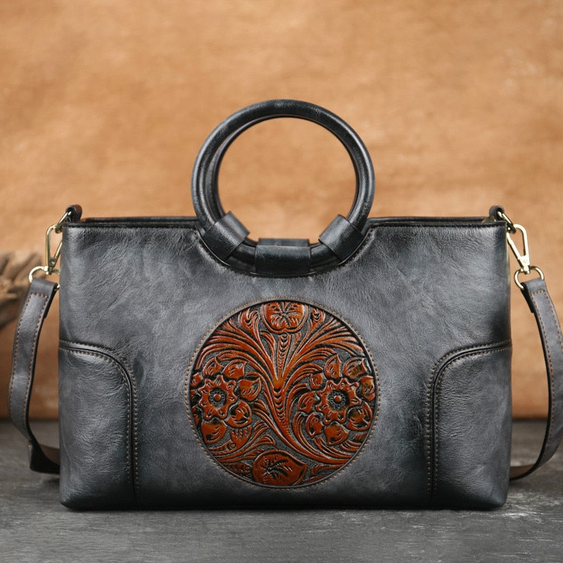 2023 New High Quality Women Handbag Retro Handmade Shoulder Bag