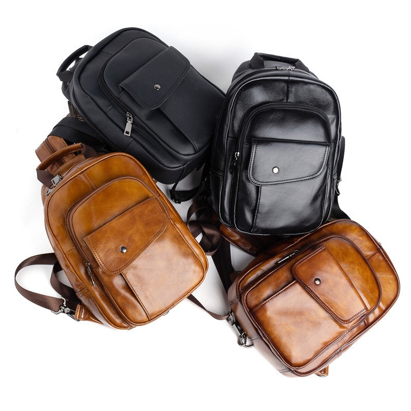 Men's Retro Genuine Leather Backpack