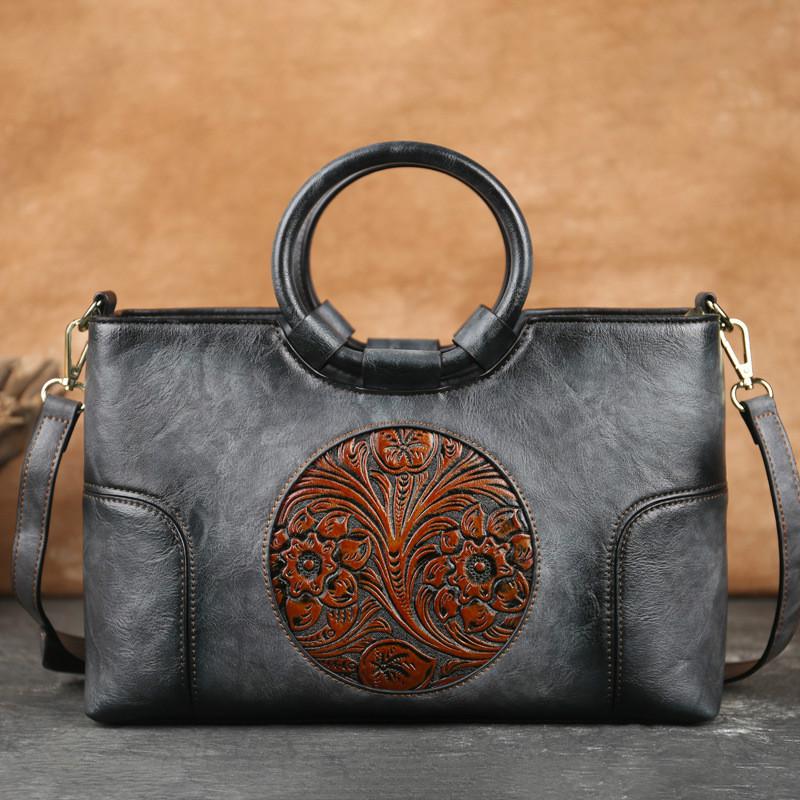 2023 New High Quality Women Handbag Retro Handmade Shoulder Bag