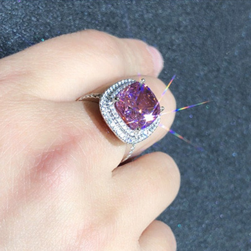 Personality Big Cubic Zirconia Wedding Ring