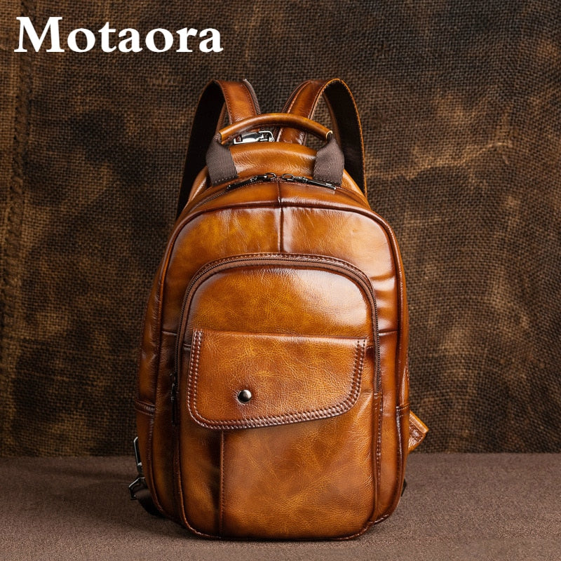 Men's Retro Genuine Leather Backpack