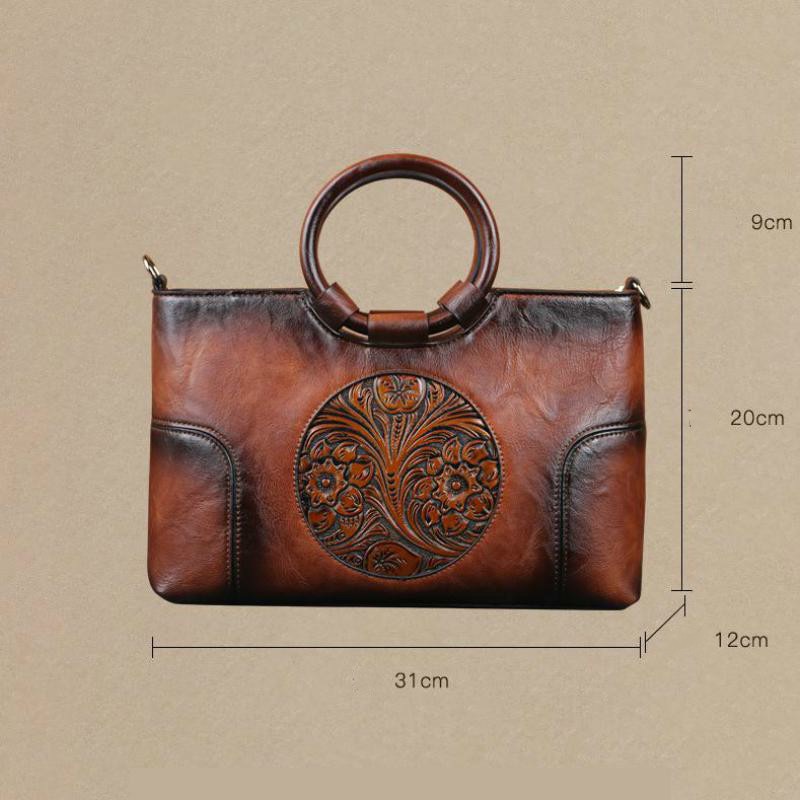 2023 New High Quality Women Handbag Retro Handmade Shoulder Bag