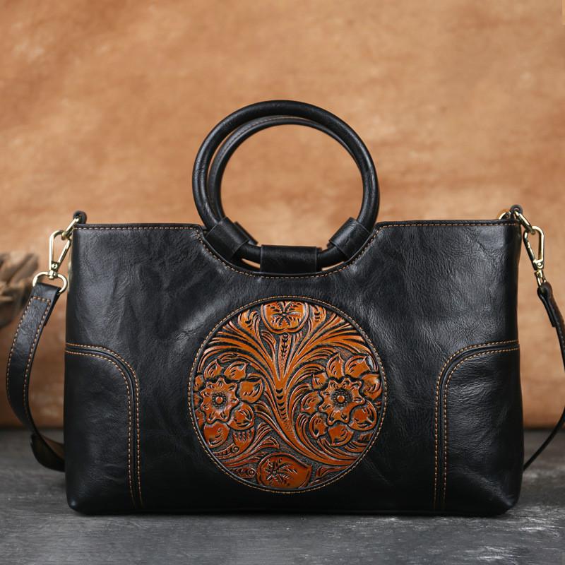2023 New High Quality Women Handbag Retro Handmade Shoulder Bag