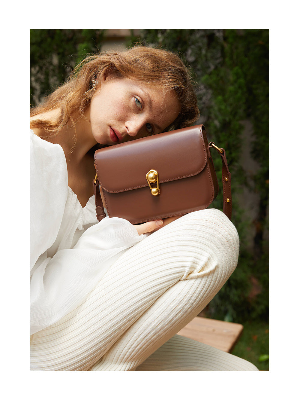 LA FESTIN Women Brand New Fashion Underarm Shoulder Cross-body Small Square Tote Bags Niche Designer Split Leather