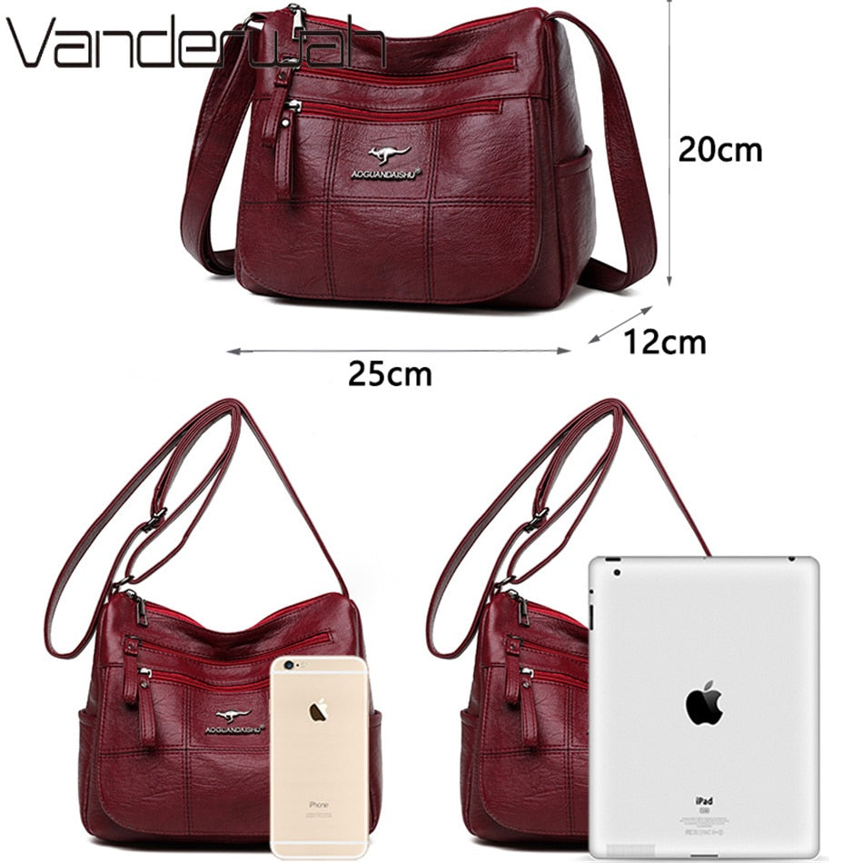 Many Pockets Shoulder Crossbody Handbag