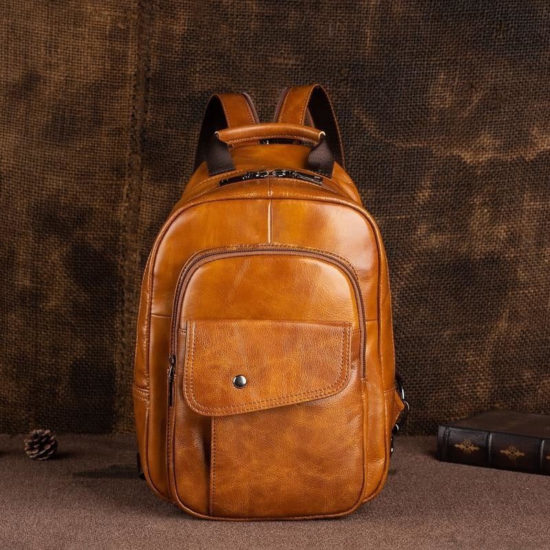 Men's Retro Genuine Leather  Backpack