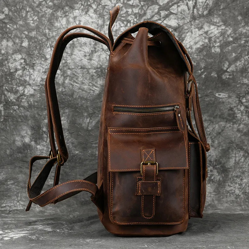 2023 New Arrivals Genuine Leather Laptop Travel Backpack For Men