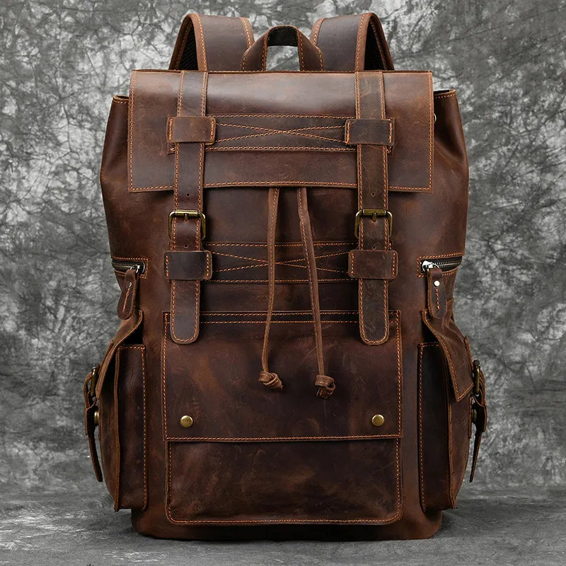 2023 New Arrivals Genuine Leather Laptop Travel Backpack For Men