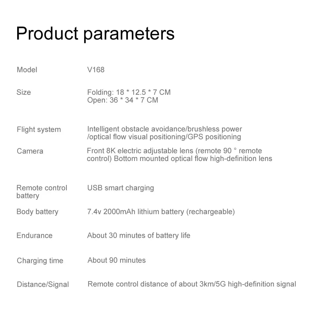Xiaomi V168 GPS Drone 4K Professional HD Dual Camera 8K Dron Brushless Motor 5G WIFI FPV Foldable RC Quadcopter Helicopter