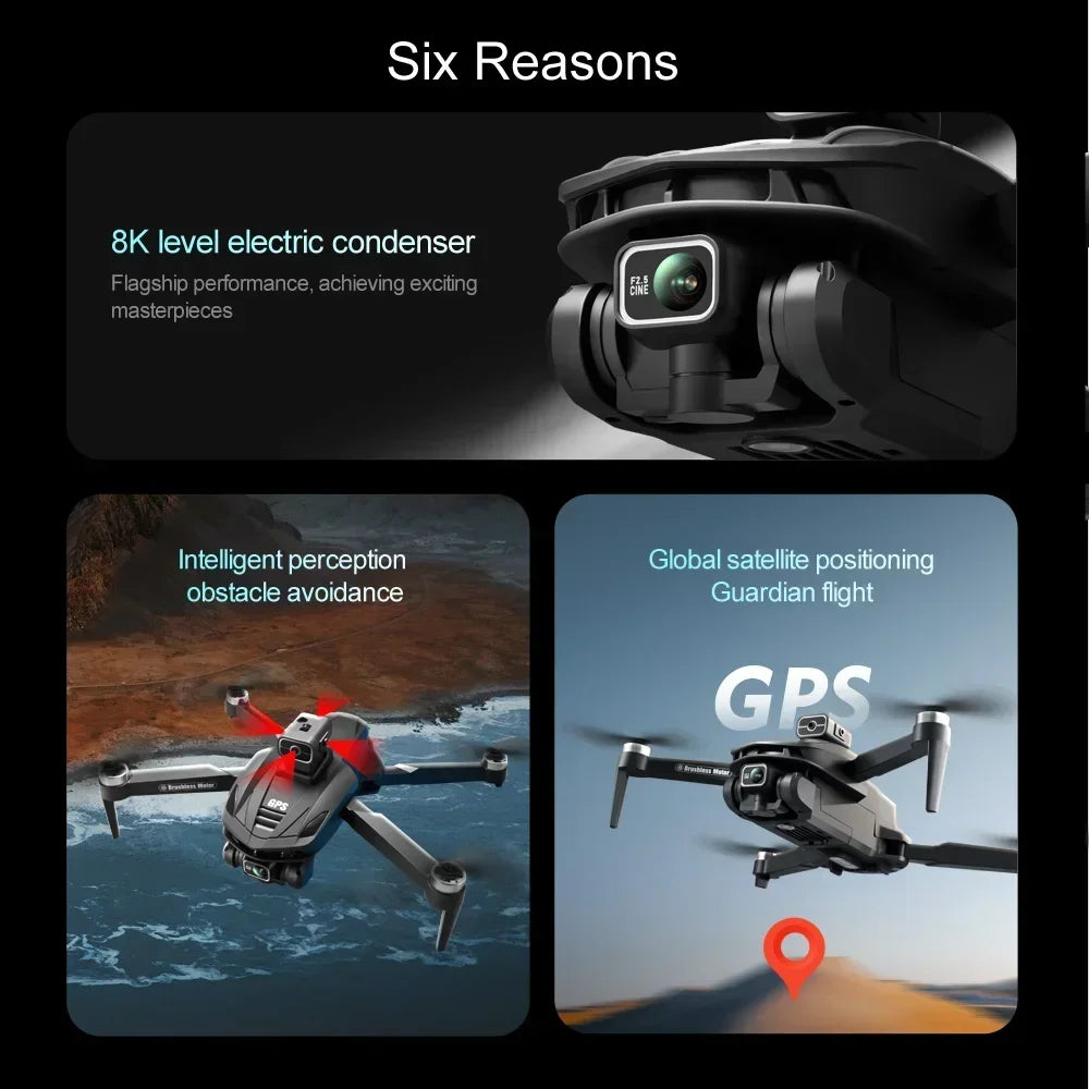 Xiaomi V168 GPS Drone 4K Professional HD Dual Camera 8K Dron Brushless Motor 5G WIFI FPV Foldable RC Quadcopter Helicopter