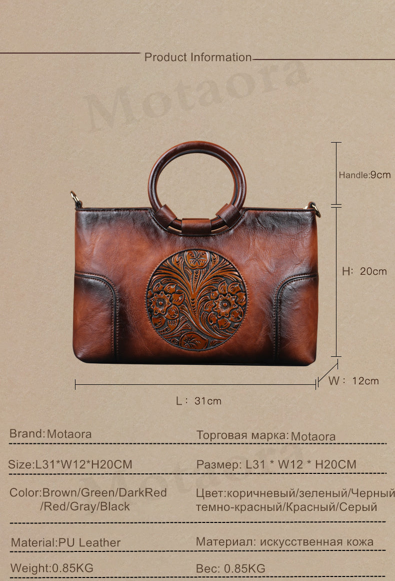 2023 New High Quality Women Handbag Retro Handmade Shoulder Bag