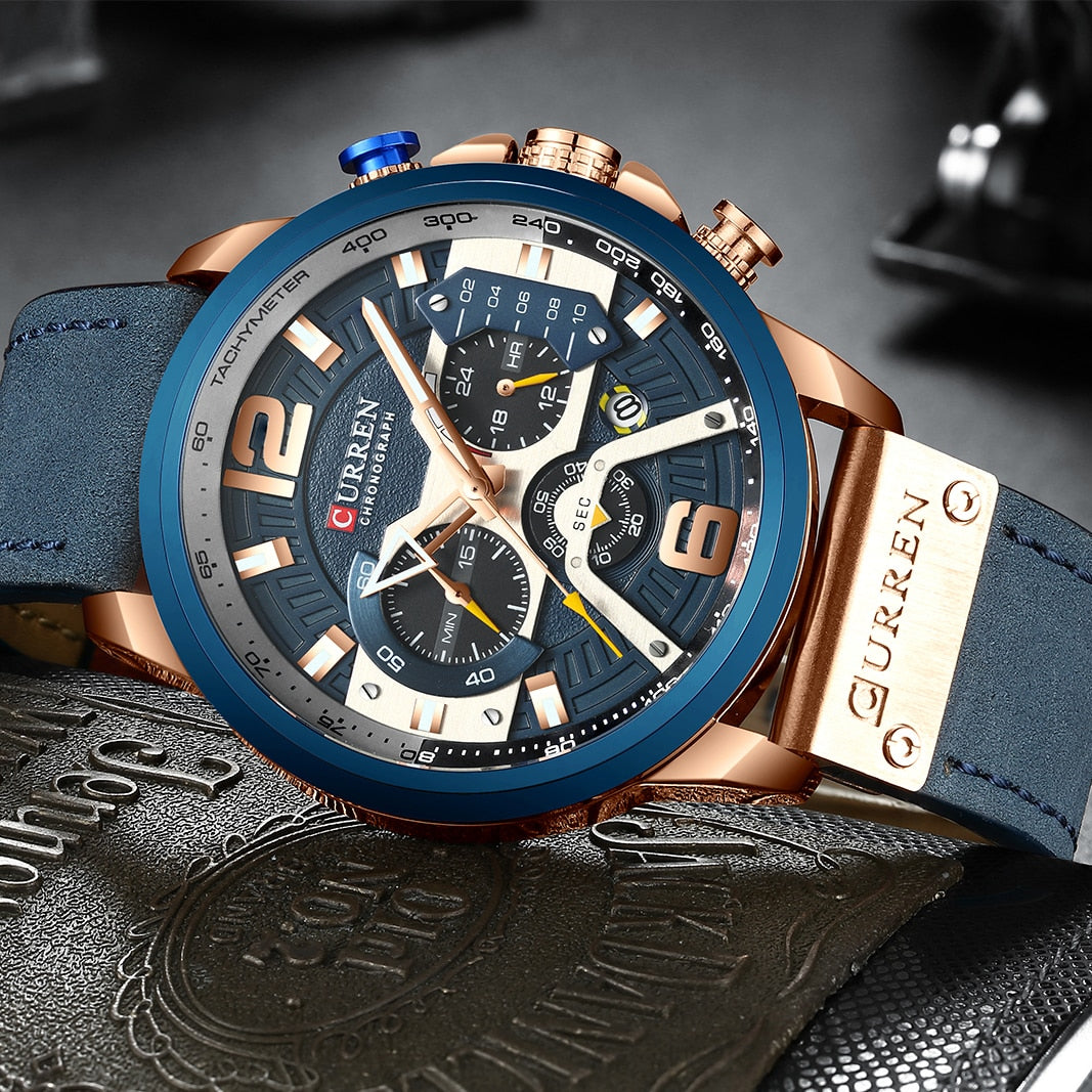 Sport Watch for Men Top Brand Luxury Military Leather Wrist Watch