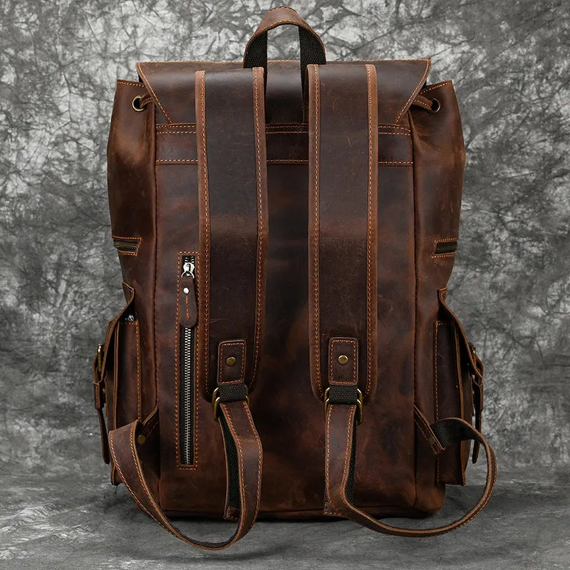 2023 New Arrivals Genuine Leather Laptop Travel Backpack For Men