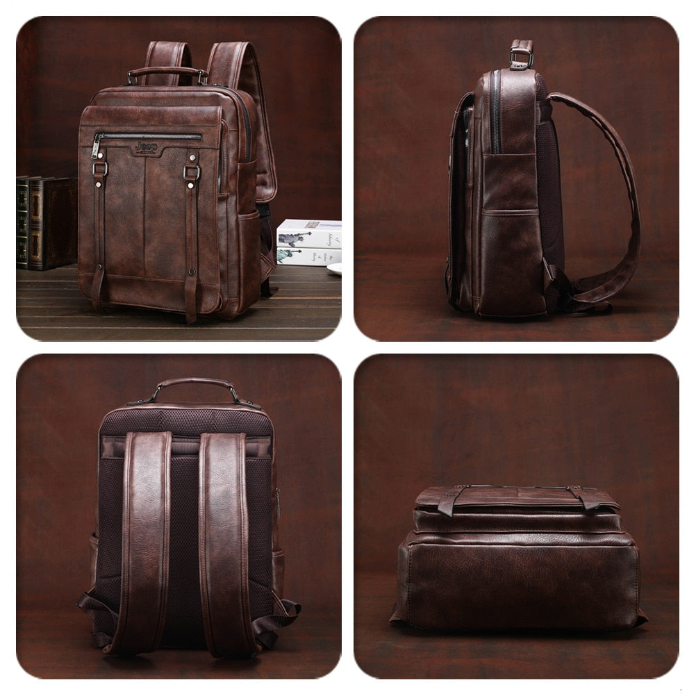 Trend Leather Laptop Backpack For Men