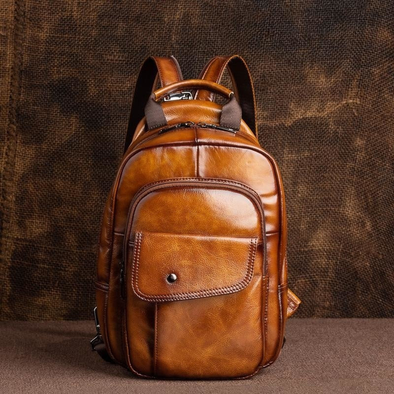 Men's Retro Genuine Leather Backpack