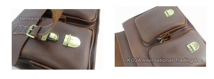 Genuine Leather Vintage Briefcase Crossbody Bag