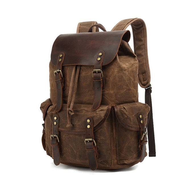 Oil Wax Canvas Vintage Waterproof Backpack