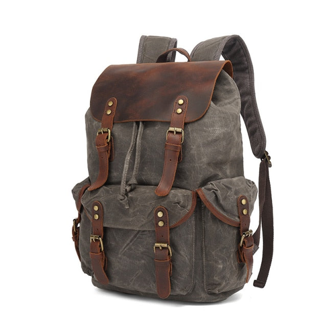 Oil Wax Canvas Vintage Waterproof Backpack