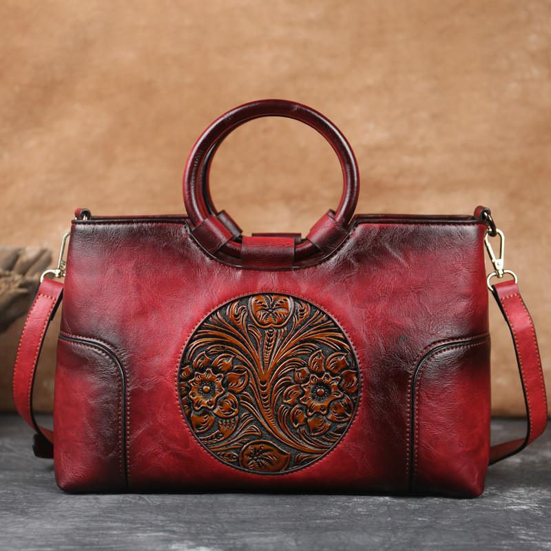2023 New High Quality Women Handbag Retro Handmade  Shoulder Bag