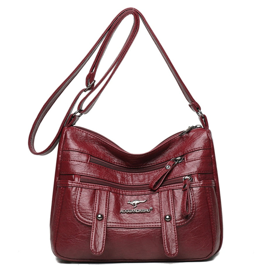 Many Pockets Shoulder Crossbody Handbag