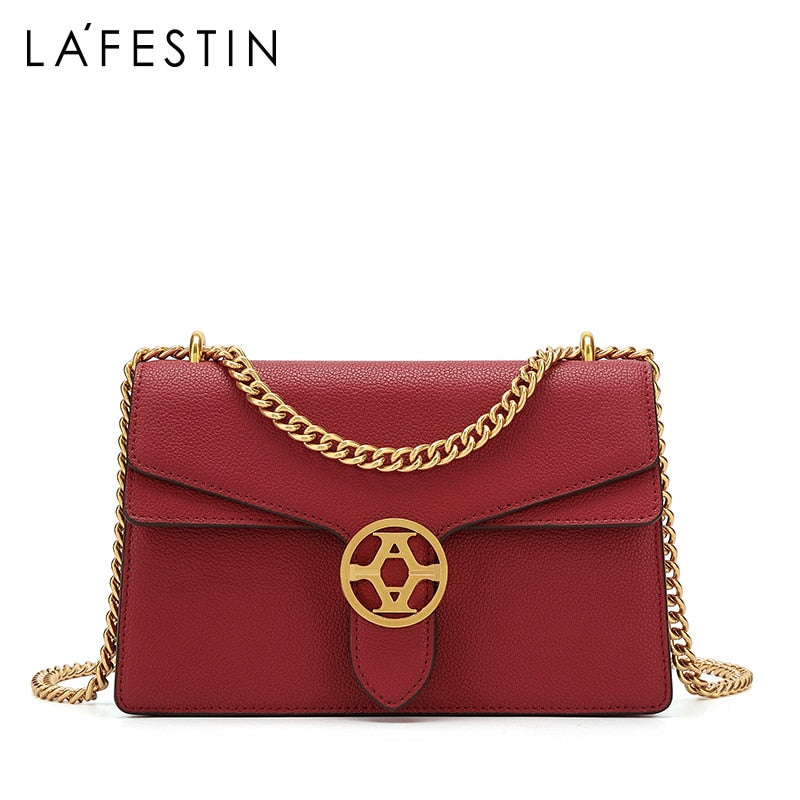 LA FESTIN New Fashion Luxury Women Handbag Temperament One-Shoulder Messenger Bag Classic Chain Leather Niche