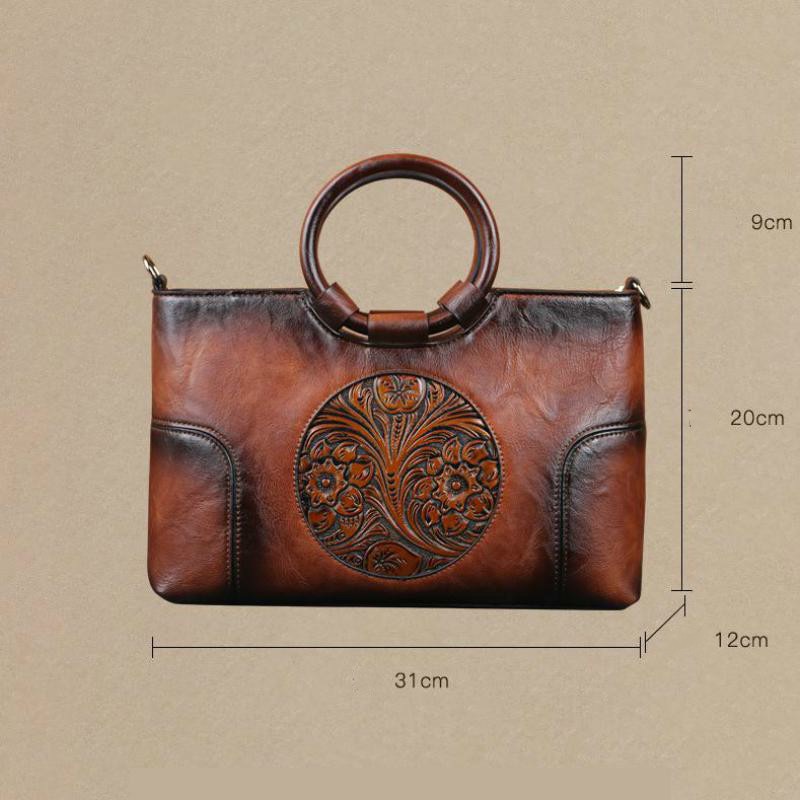 2023 New High Quality Women Handbag Retro Handmade  Shoulder Bag