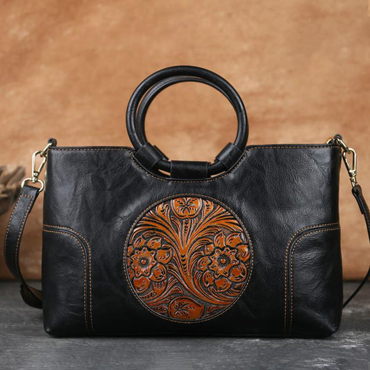 2023 New High Quality Women Handbag Retro Handmade  Shoulder Bag