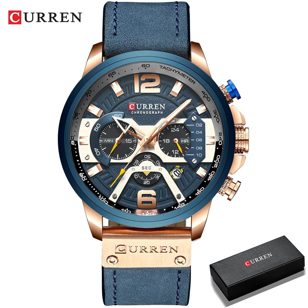 Sport Watch for Men Top Brand Luxury Military Leather Wrist Watch