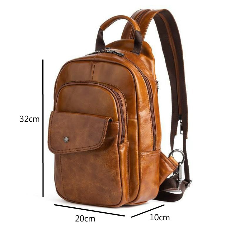 Men's Retro Genuine Leather  Backpack