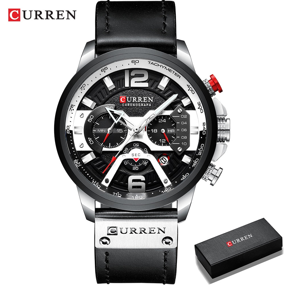 Sport Watch for Men Top Brand Luxury Military Leather Wrist Watch