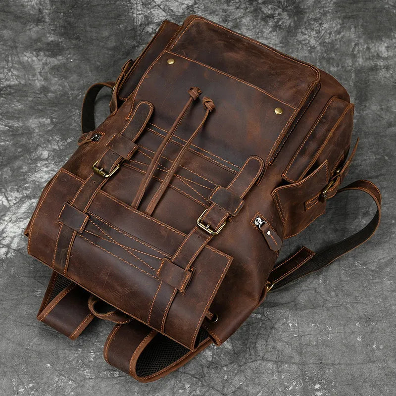 2023 New Arrivals Genuine Leather Laptop Travel Backpack For Men