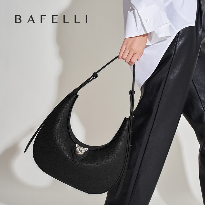 BAFELLI 2023 NEW WOMEN'S HANDBAG CAT SERIES GENUINE LEATHER LUXURY BRAND FASHION SHOULDER BAG