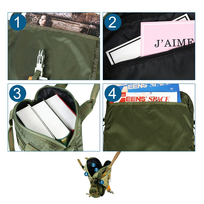 Tactical Flight Bag Aviators Parachute Pilot Helmet Bag Military Style Backpack Army Parachute Deploy Survival Molle Bug Out Bag
