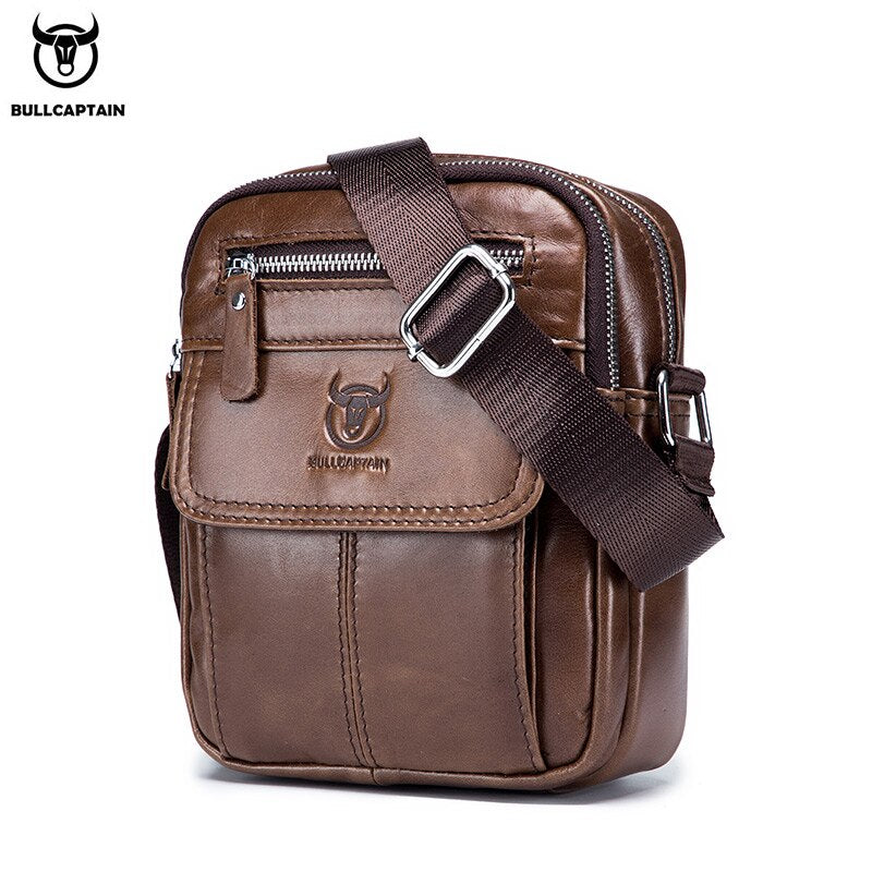 Men's Cow Leather Mini Large Capacity Bag