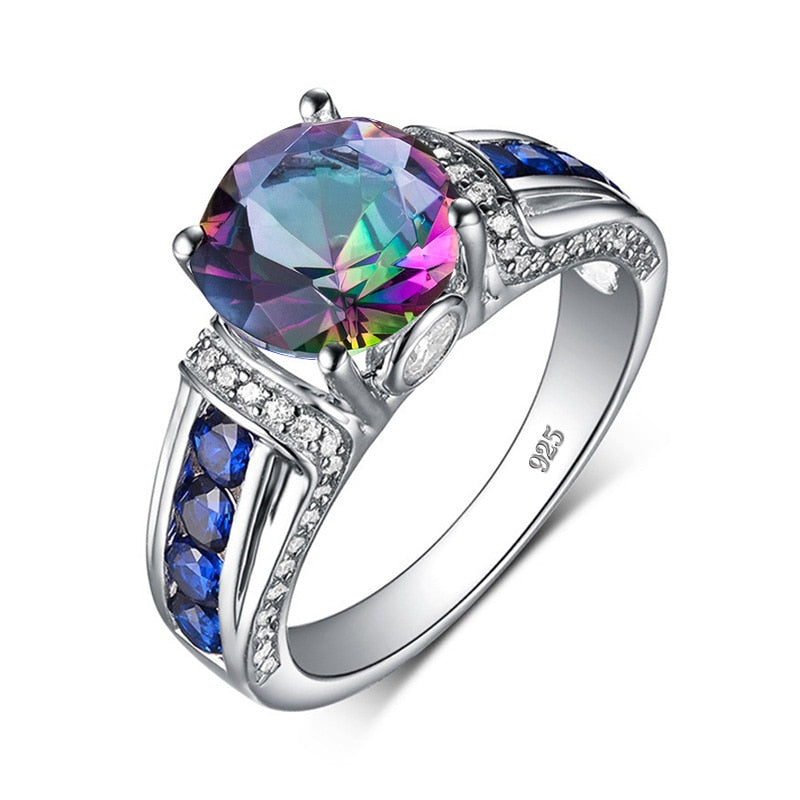 Gemstone Handmade Mystic Rainbow Topaz Silver 925 Ring