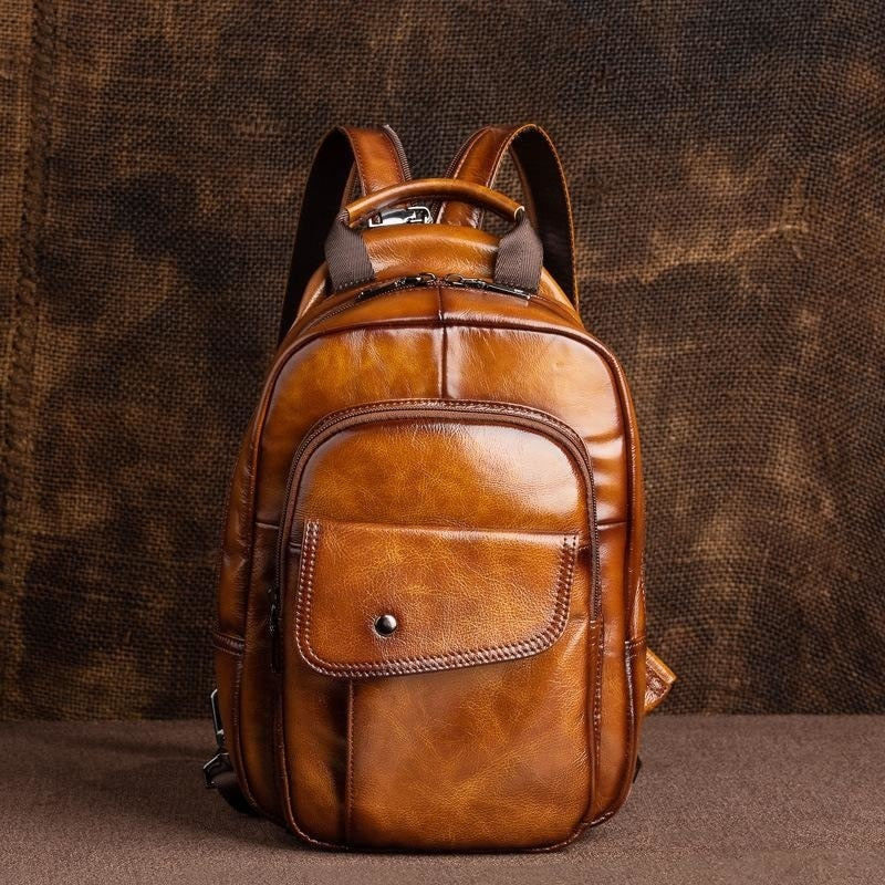 Men's Retro Genuine Leather  Backpack