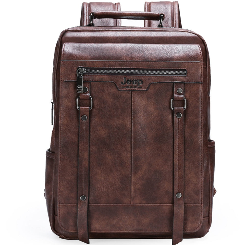 Trend Leather Laptop Backpack For Men