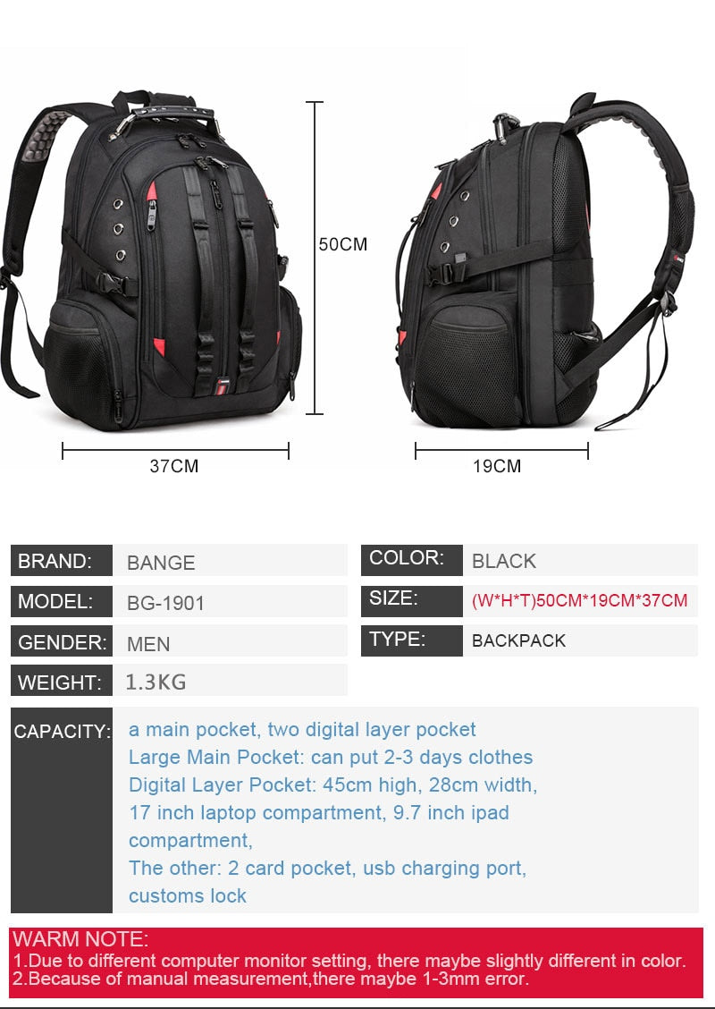 45L Anti theft Laptop Travel Backpack Fast Delivery USA