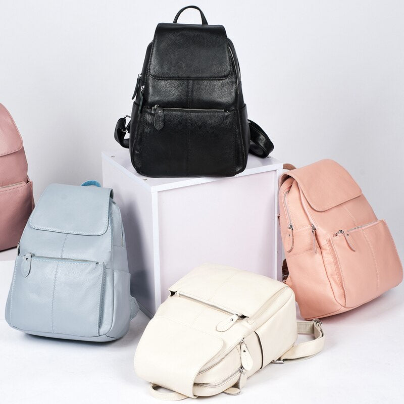 Soft Genuine Leather Large Women Backpack - roll4u