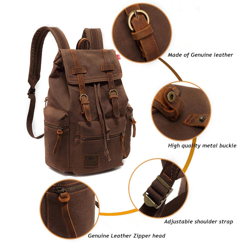 Vintage Canvas Travel Backpack