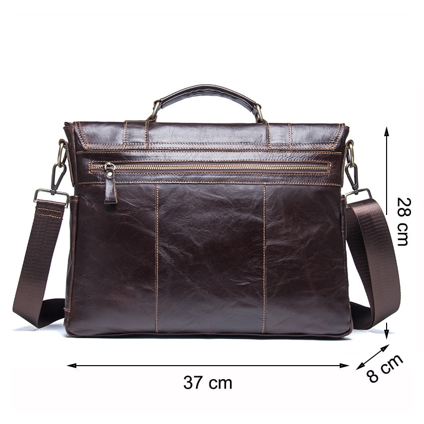 Genuine Leather Business Briefcase Laptop Shoulder Bag