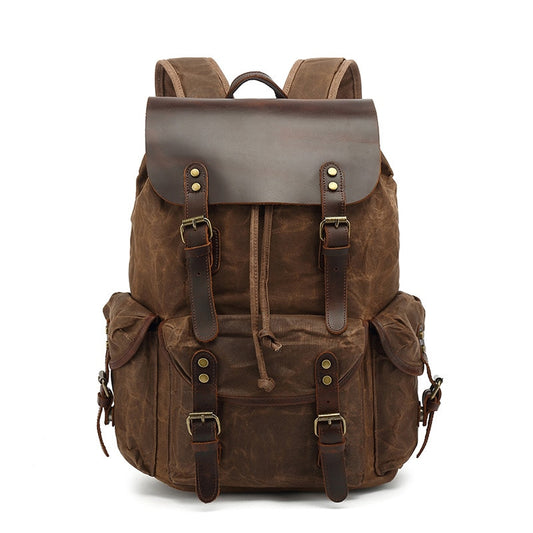 Oil Wax Canvas Vintage Waterproof Backpack