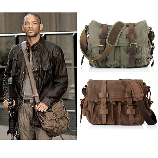 I AM LEGEND Military Canvas  XL Crossbody Bag