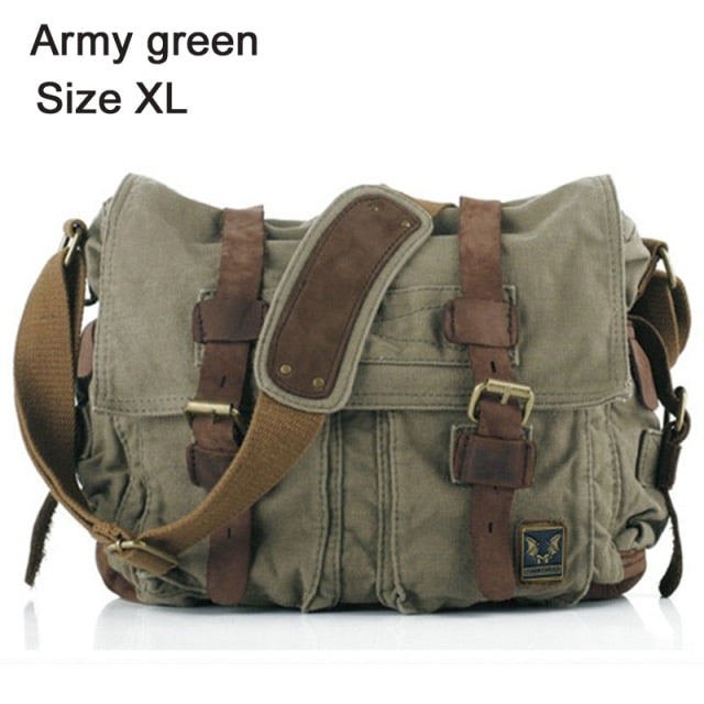 I AM LEGEND Military Canvas  XL Crossbody Bag