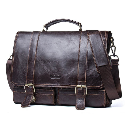 Genuine Leather Business Briefcase Laptop Shoulder Bag